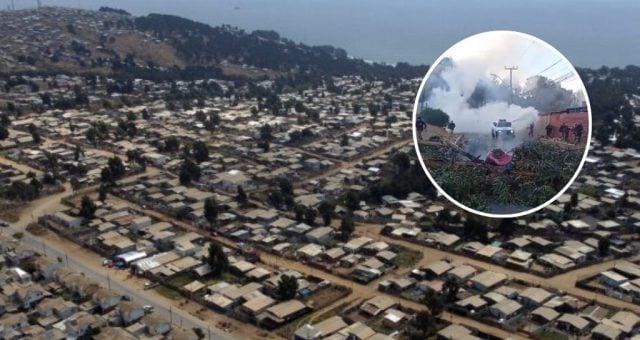 Violencia y Caos en San Antonio: Carabinero Herido a Bala y Viviendas Incendiadas en Segundo Día de Desalojo de Megatoma